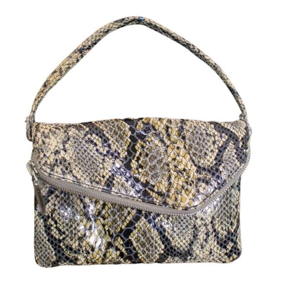 Hobo The Original Snake Skin Print Leather Top Handle Bag Animal Print - Picture 1 of 5
